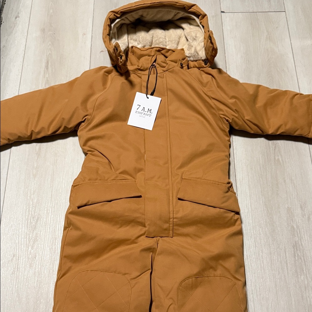 7 A.M. Enfant Brown Hooded Jacket Size 2-3 T Brand New Toddlers - Picture 4 of 13